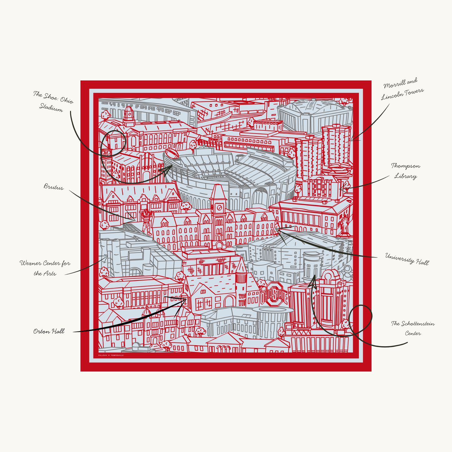 The Ohio State Silk Scarf
